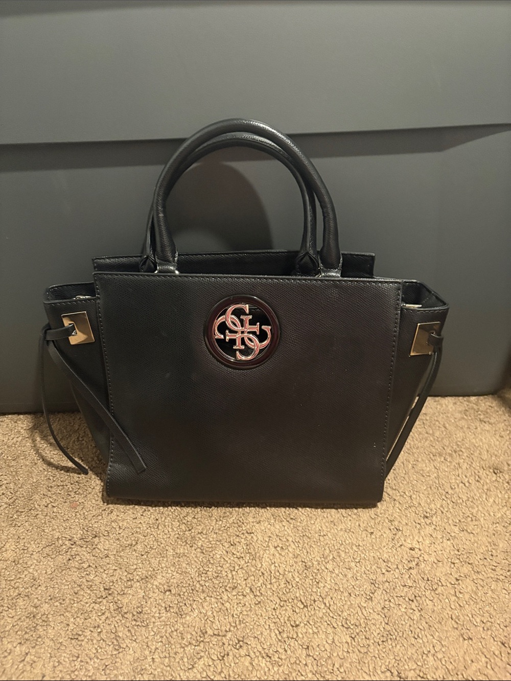 Guess Black Logo Tote Bag - Black